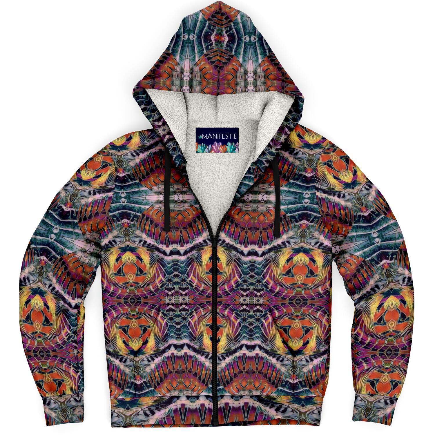 Kinich Ahau Premium Sherpa Lined Zip Hoodie - Manifestie