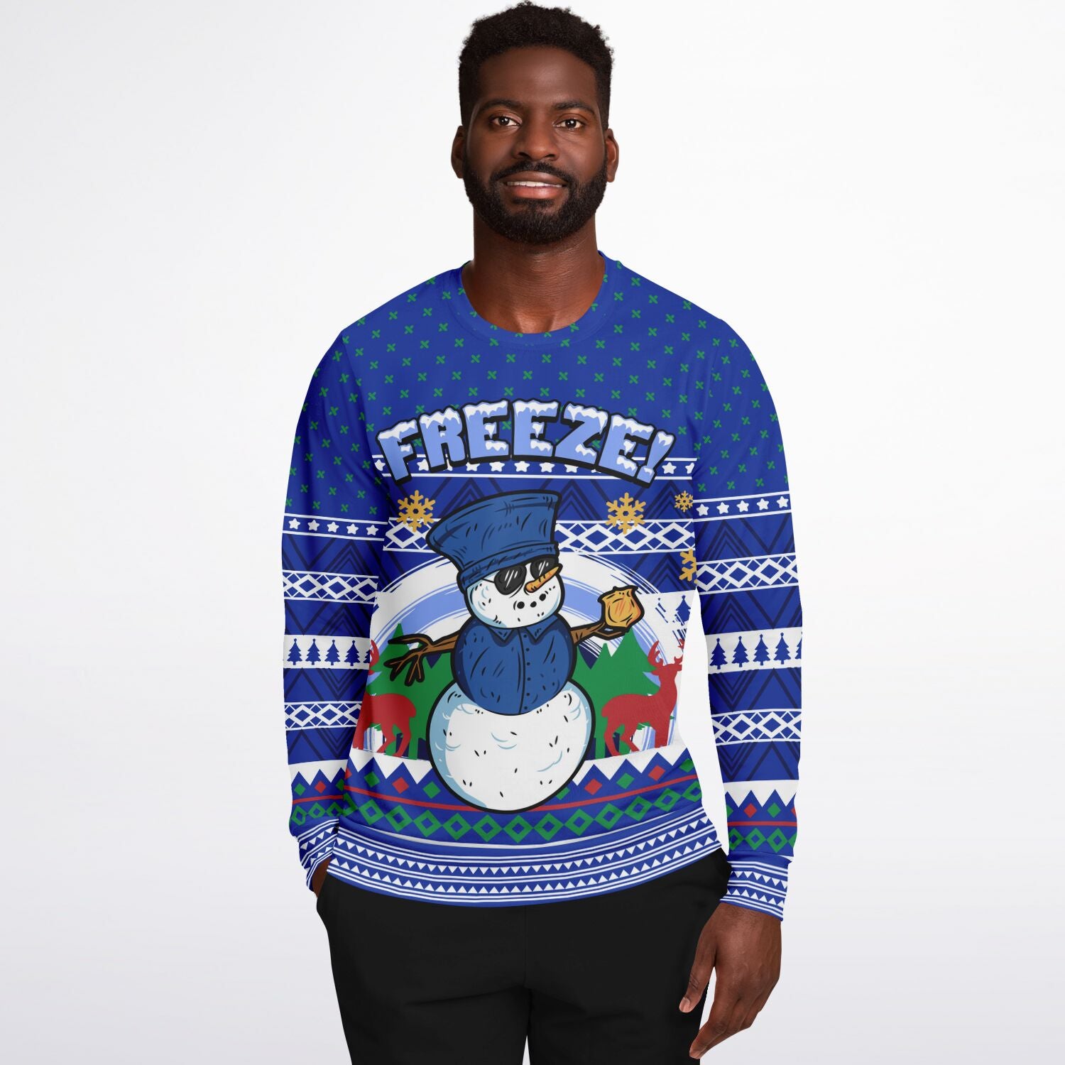 Snowman Freeze Police Officer | Unisex Ugly Christmas Sweater, Xmas Sweater, Holiday Sweater, Festive Sweater, Funny Sweater, Funny Party Shirt