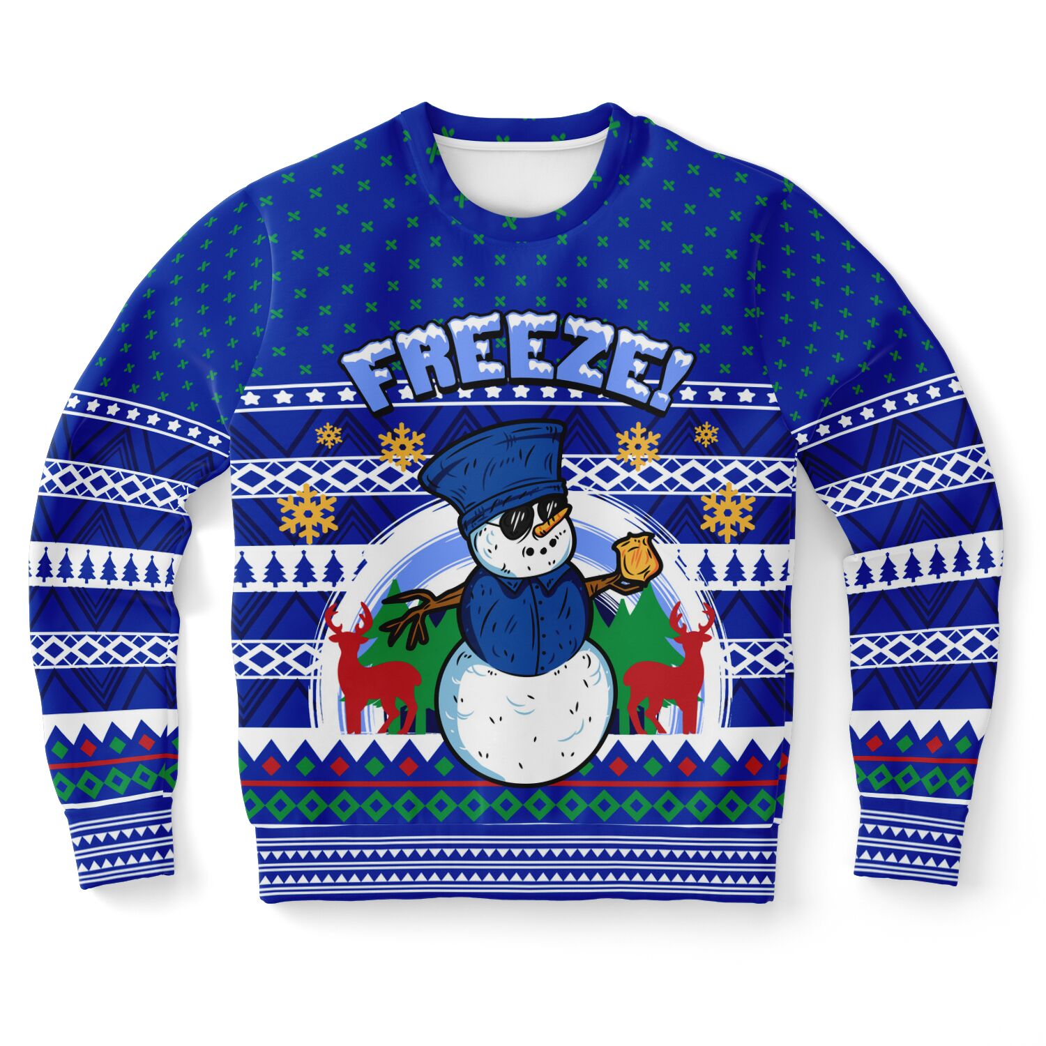Snowman Freeze Police Officer | Unisex Ugly Christmas Sweater, Xmas Sweater, Holiday Sweater, Festive Sweater, Funny Sweater, Funny Party Shirt