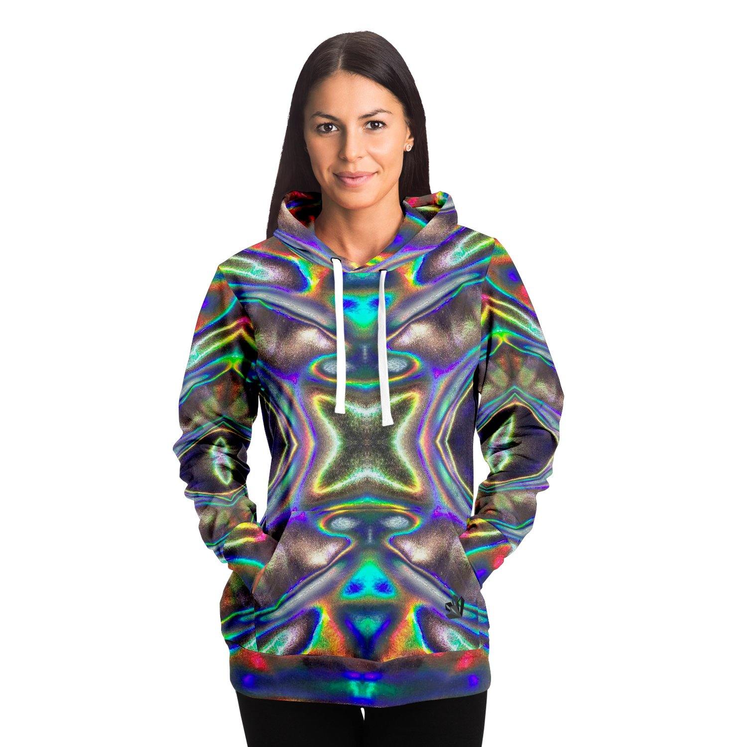 Holographic Print Premium Pullover Hoodie - Manifestie