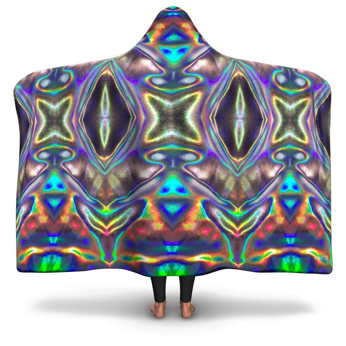 HOLOGRAPHIC PRINT PREMIUM HOODED BLANKET with WRIST STRAPS | Plush, Premium Sherpa | Kids, Adult - Manifestie