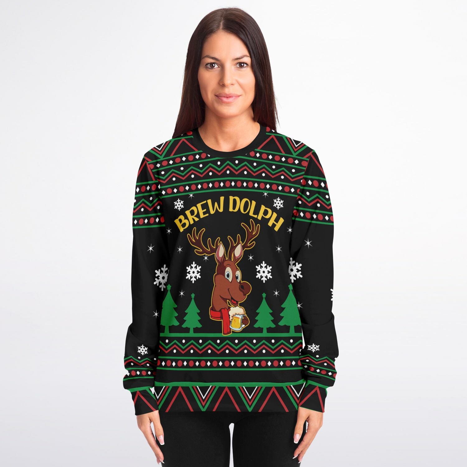 Brewdolph Reindeer Beer | Unisex Ugly Christmas Sweater, Xmas Sweater, Holiday Sweater, Festive Sweater, Funny Sweater, Funny Party Shirt