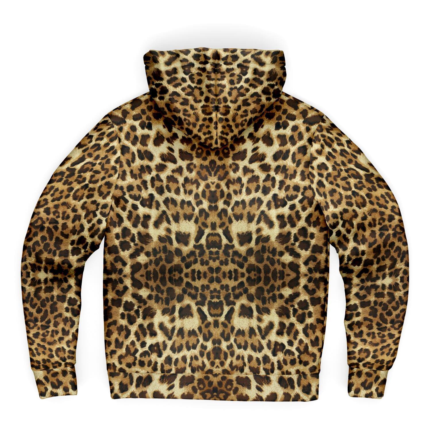 Leopard Print Premium Sherpa Lined Zip Hoodie - Manifestie