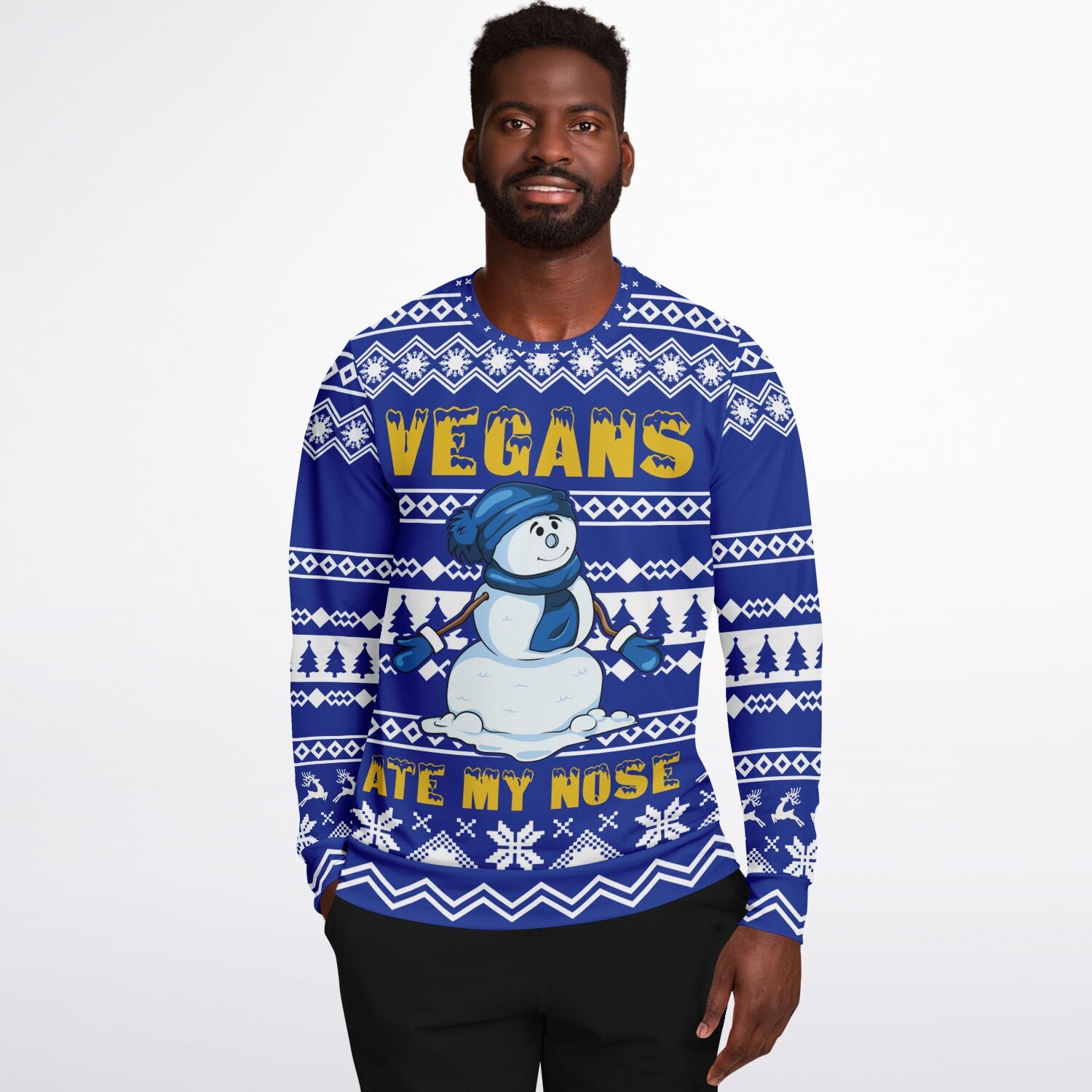 Vegan Ate My Nose Sweatshirt | Unisex Ugly Christmas Sweater, Xmas Sweater, Holiday Sweater, Festive Sweater, Funny Sweater, Funny Party Shirt