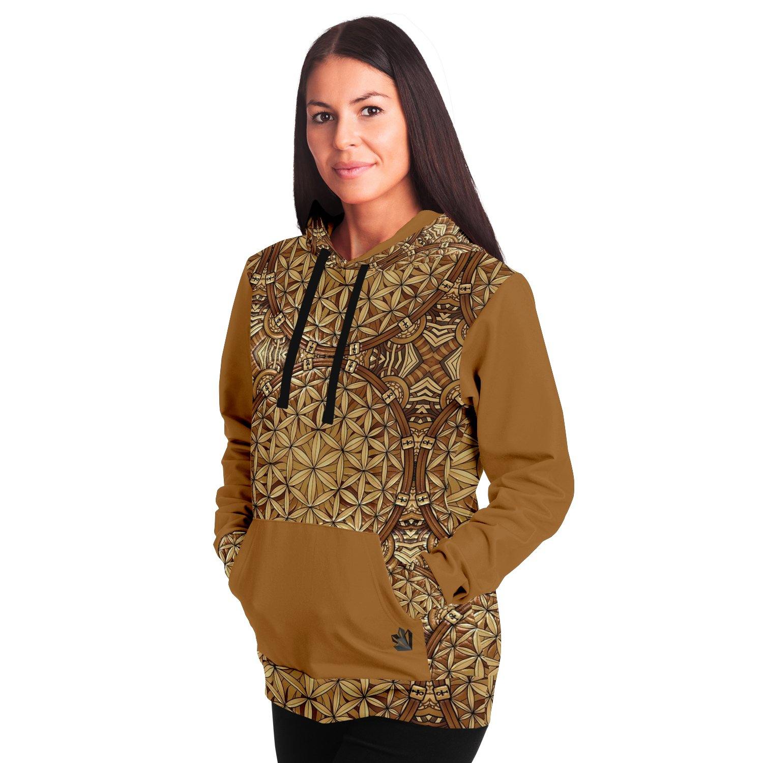 GOLDEN FLOWER OF LIFE PREMIUM PULLOVER HOODIE - Manifestie