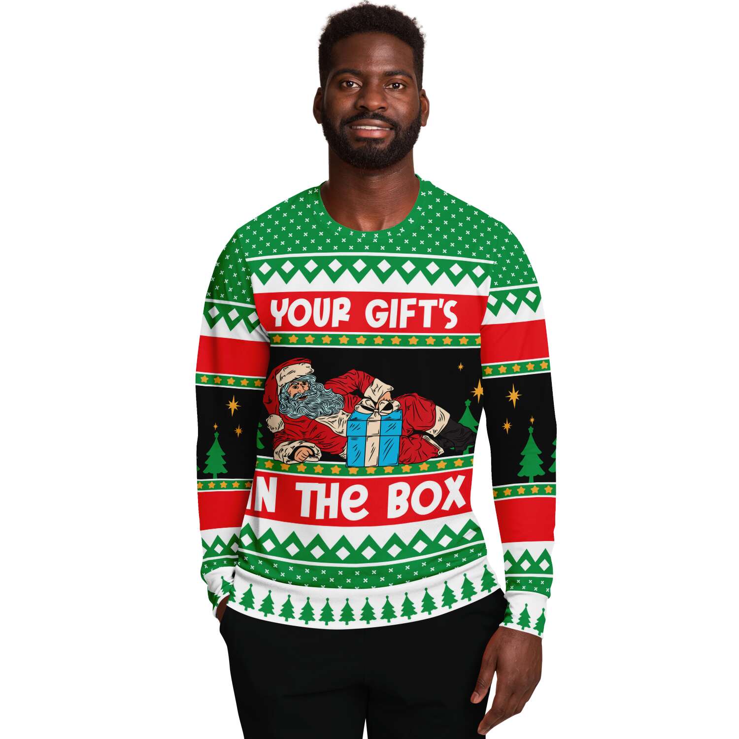 Gift In The Box Sweatshirt | Unisex Ugly Christmas Sweater, Xmas Sweater, Holiday Sweater, Festive Sweater, Funny Sweater, Funny Party Shirt