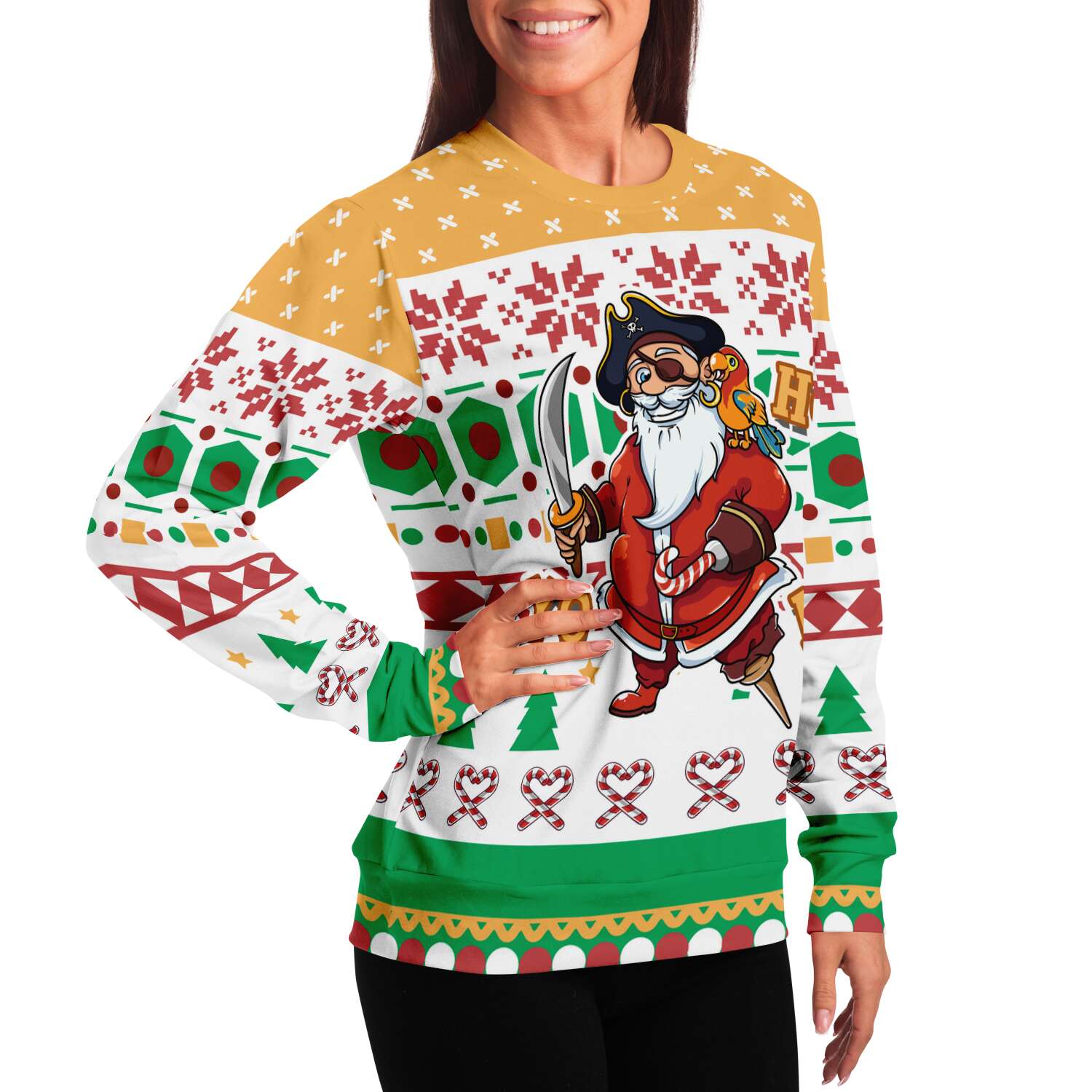 Yo Ho Ho Pirate Sweatshirt | Unisex Ugly Christmas Sweater, Xmas Sweater, Holiday Sweater, Festive Sweater, Funny Sweater, Funny Party Shirt