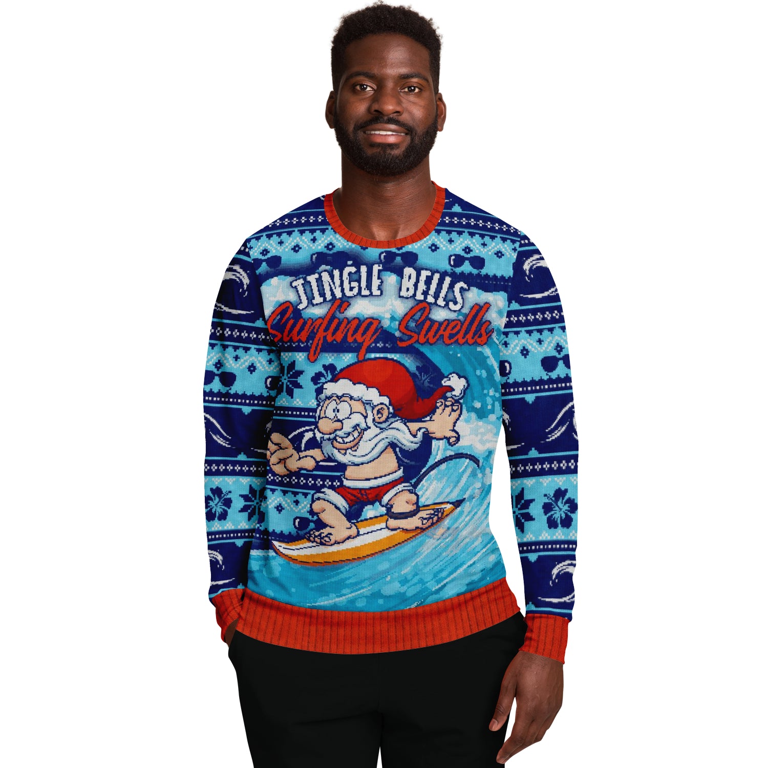 Jingle Bells Surging Swells Sweatshirt | Unisex Ugly Christmas Sweater, Xmas Sweater, Holiday Sweater, Festive Sweater, Funny Sweater, Funny Party Shirt