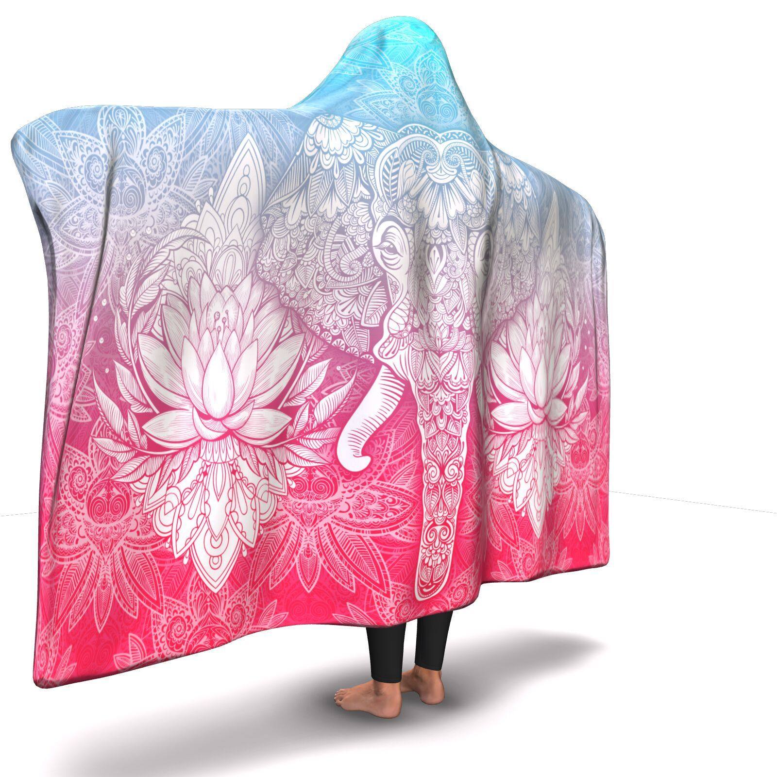 GANESHA PREMIUM HOODED BLANKET with WRIST STRAPS | Plush, Premium Sherpa | Kids, Adult - Manifestie