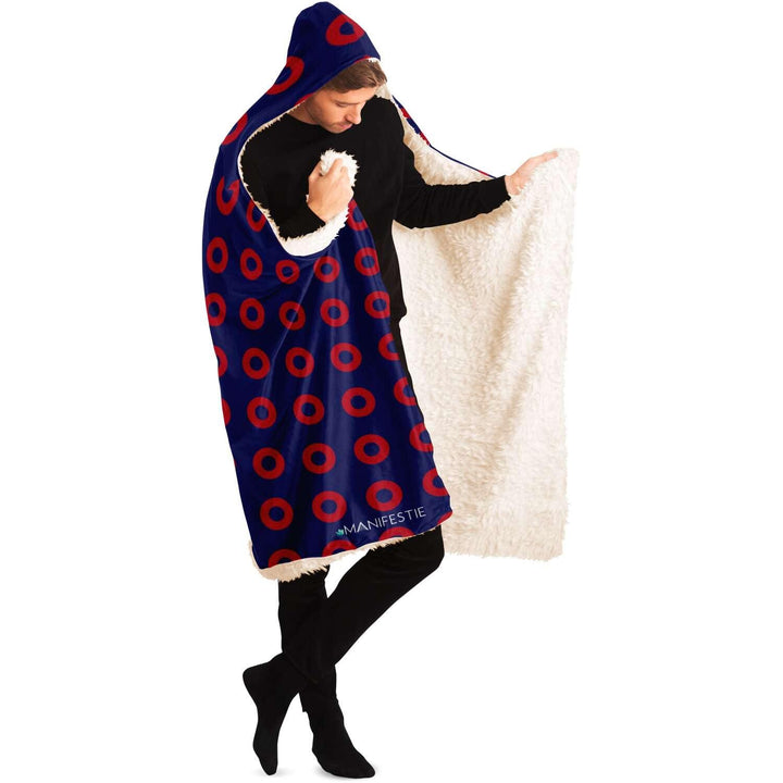 Fishman Donuts Phish PREMIUM HOODED BLANKET with WRIST STRAPS | Phish Band - Manifestie