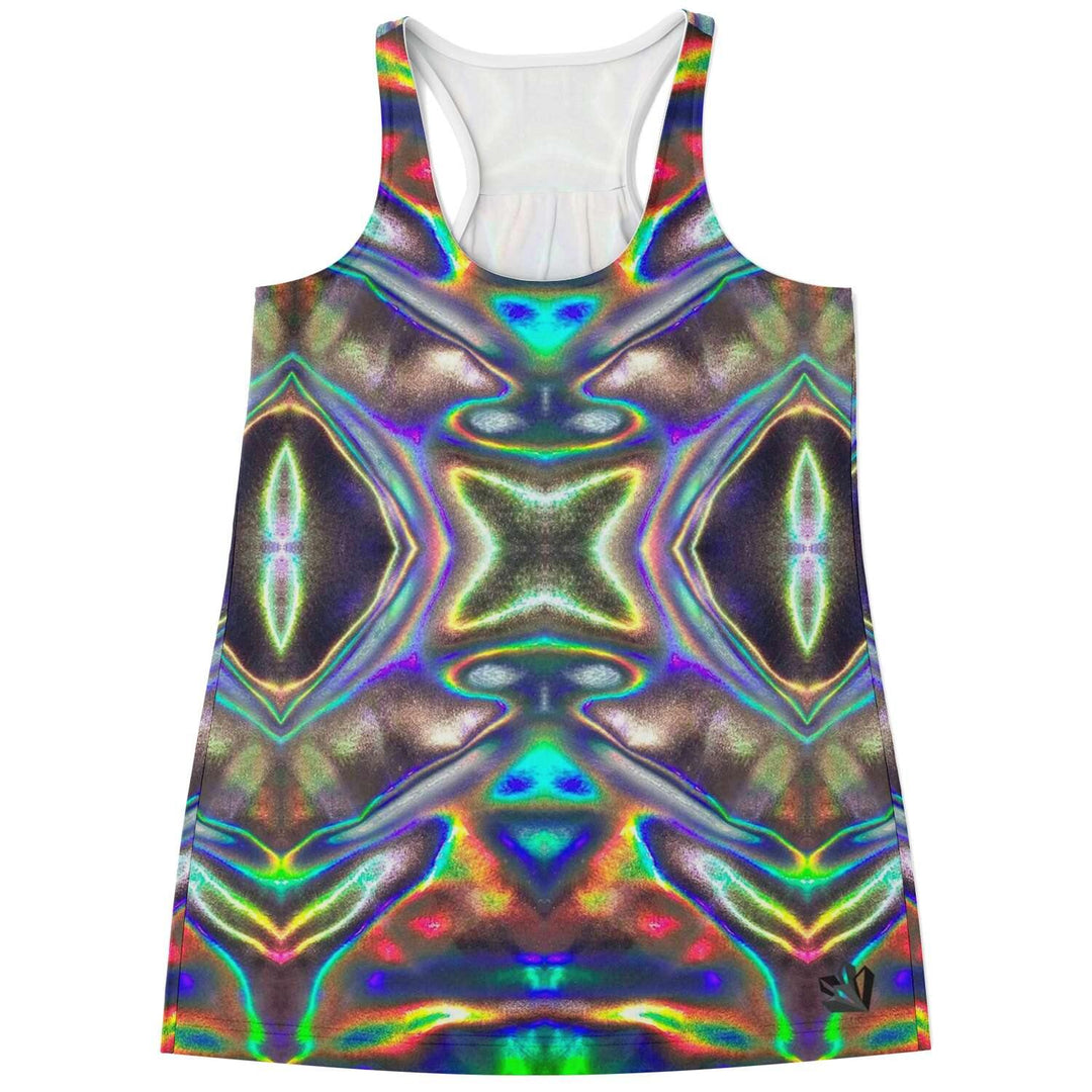 Womens Holographic Print Racerback Tank Top - Manifestie