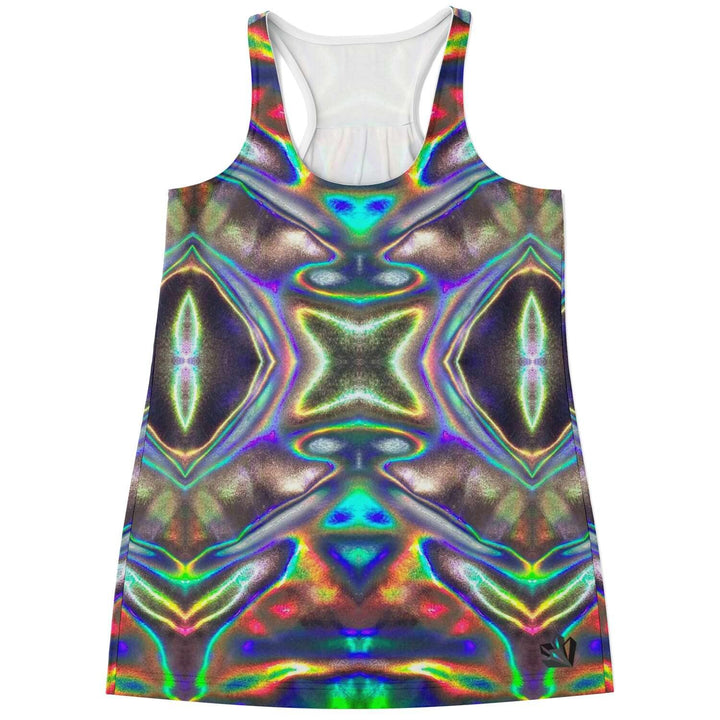 Womens Holographic Print Racerback Tank Top - Manifestie
