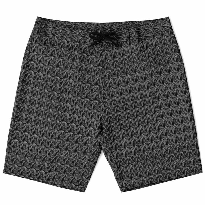 Black Tropical Leaves board shorts