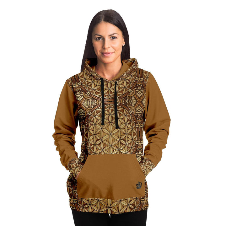 GOLDEN FLOWER OF LIFE PREMIUM PULLOVER HOODIE - Manifestie