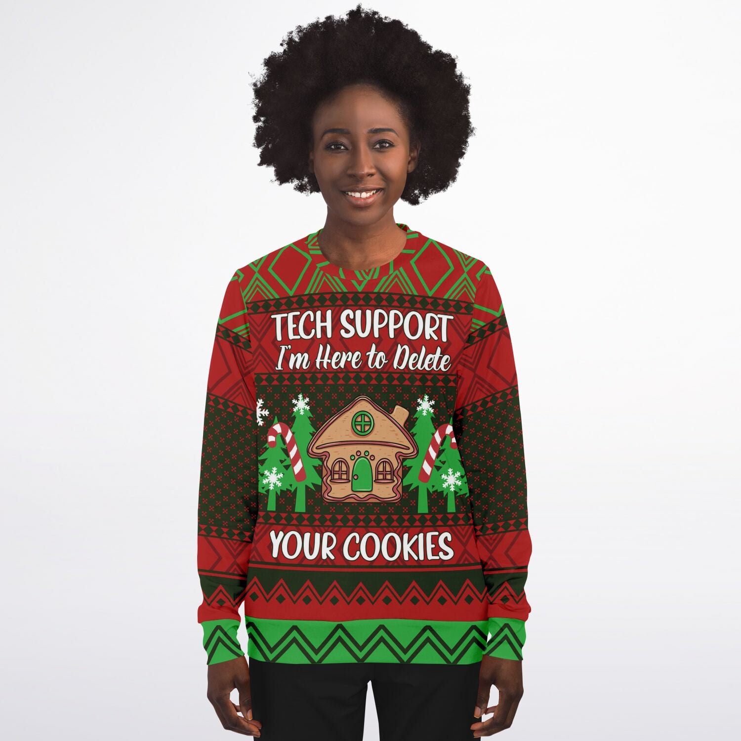 Im Here To Delete Your Cookies Sweatshirt | Unisex Ugly Christmas Sweater, Xmas Sweater, Holiday Sweater, Festive Sweater, Funny Sweater,