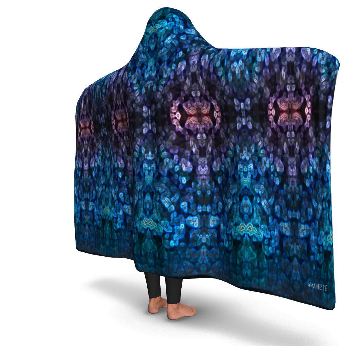 SEA ANEMONE PREMIUM HOODED BLANKET with WRIST STRAPS | Plush, Premium Sherpa | Kids, Adult - Manifestie