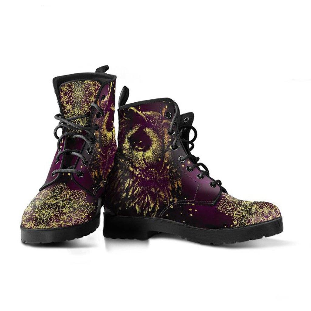 Deep Mood Owl Vegan Leather Boots - Manifestie