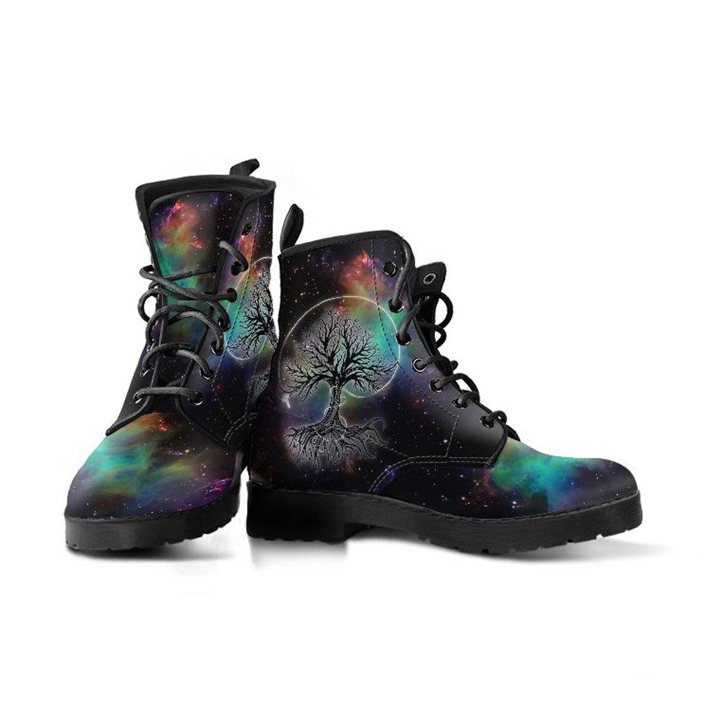 Galactic Tree of Life Vegan Leather Boots - Manifestie