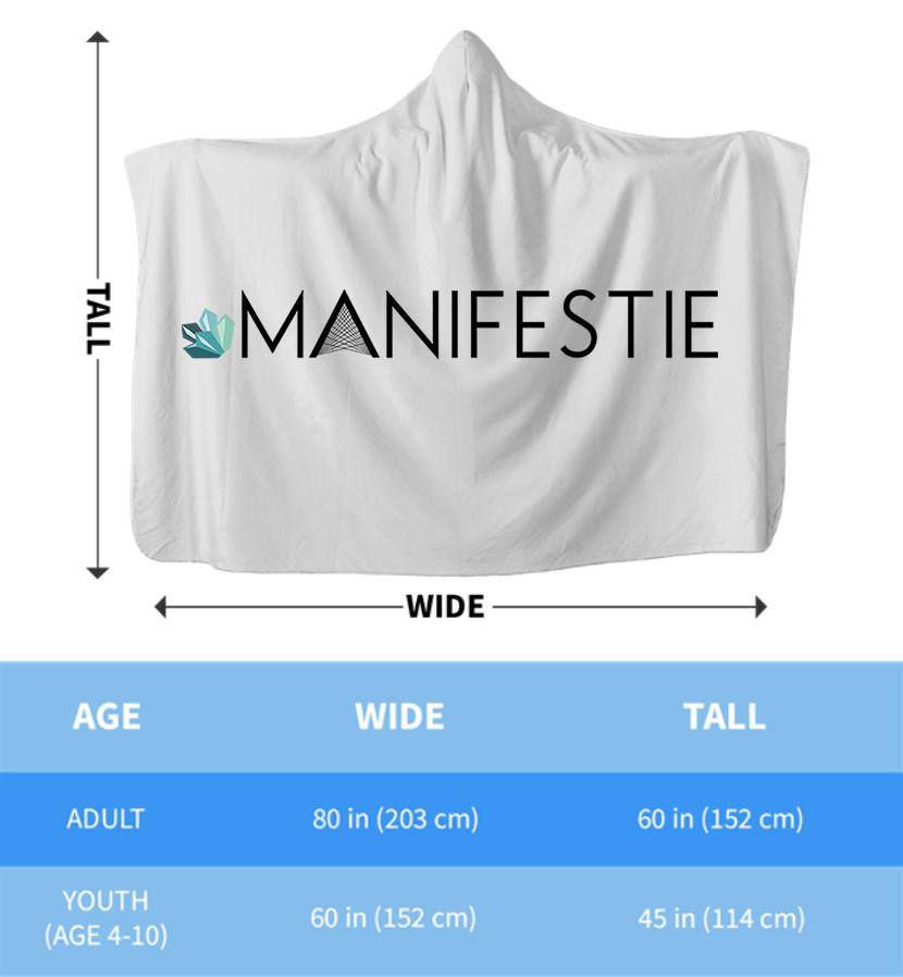 Blue Mosaic Flower Hooded Blanket | Plush, Premium Sherpa | Kids, Adult - Manifestie