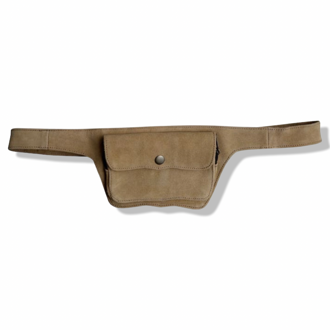 Unisex Leather Festival Belt | Suede, 2 pocket