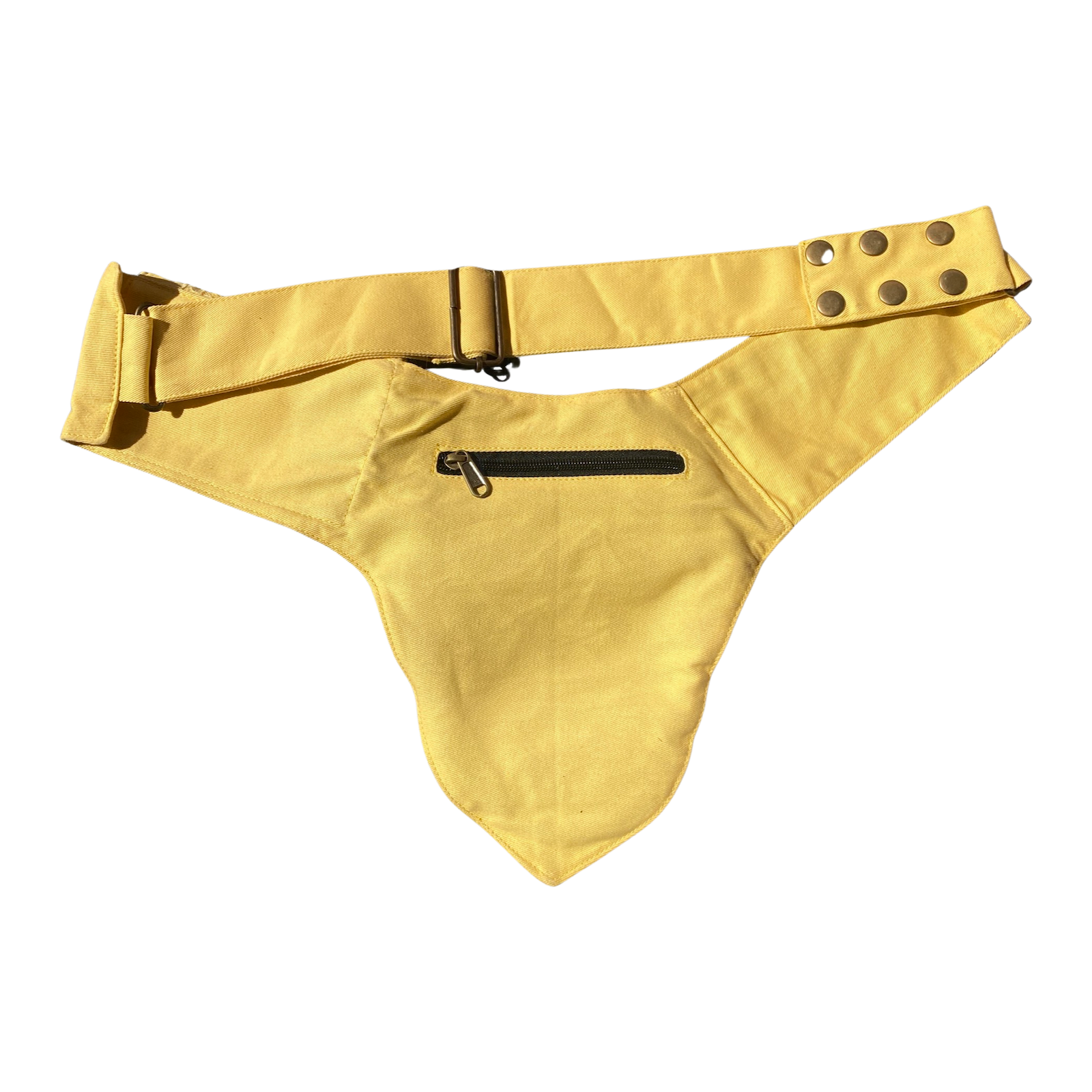 Yellow Lace Cotton Pocket Belt | 5 pockets