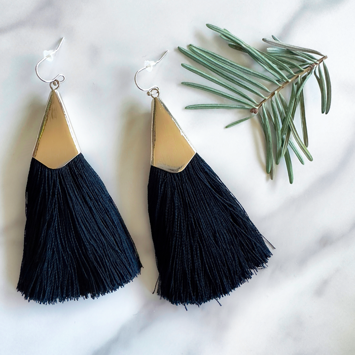 Silk Tassel Earrings | Dangle Fringe Earrings