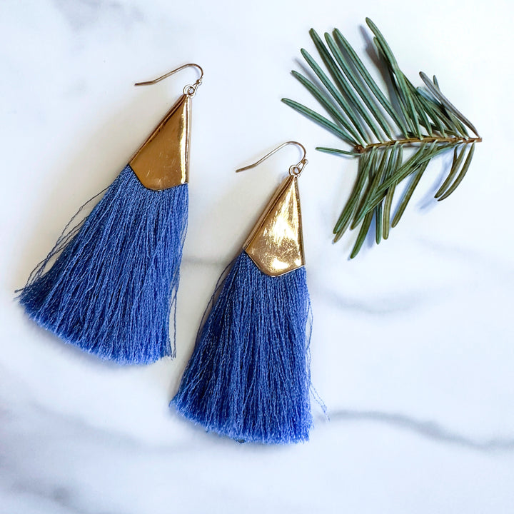 Silk Tassel Earrings | Dangle Fringe Earrings