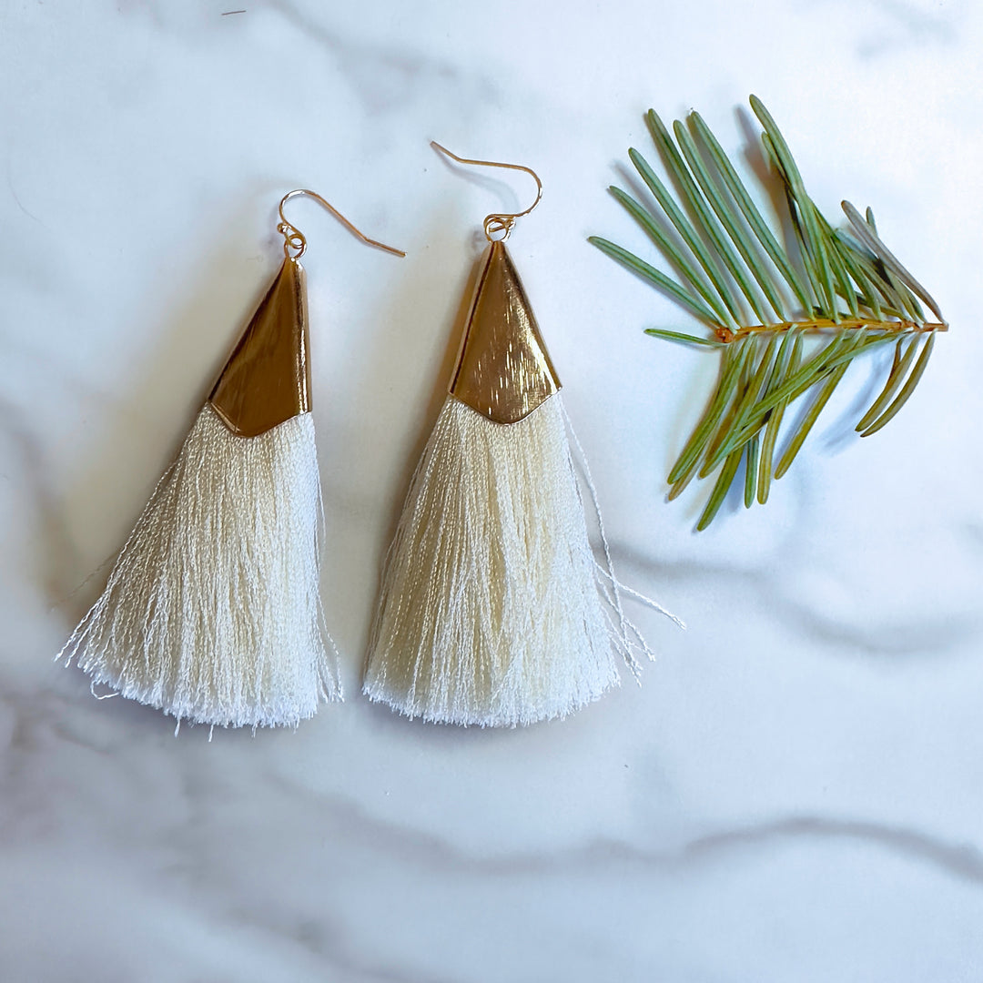 Silk Tassel Earrings | Dangle Fringe Earrings