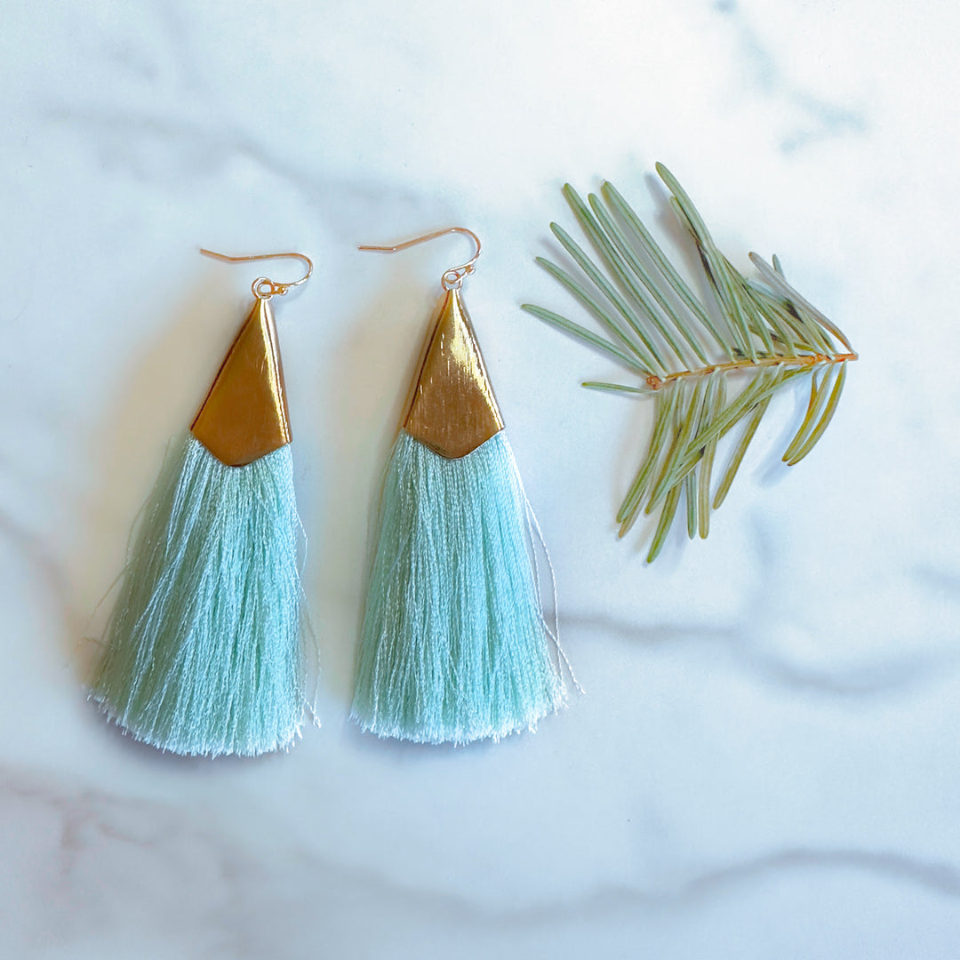 Silk Tassel Earrings | Dangle Fringe Earrings