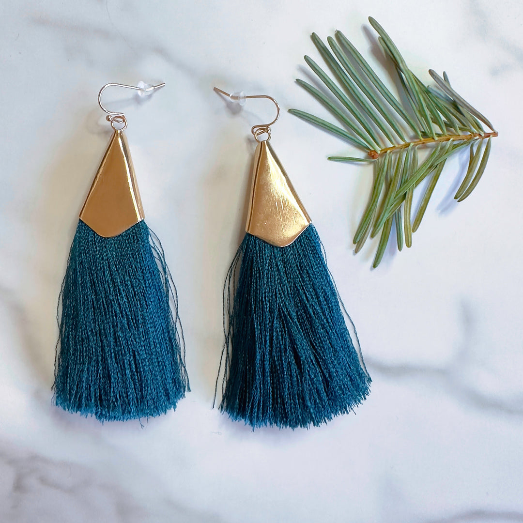 Silk Tassel Earrings | Dangle Fringe Earrings