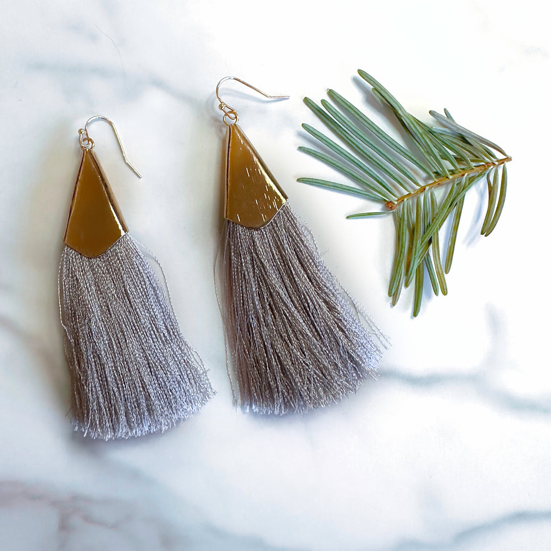 Silk Tassel Earrings | Dangle Fringe Earrings