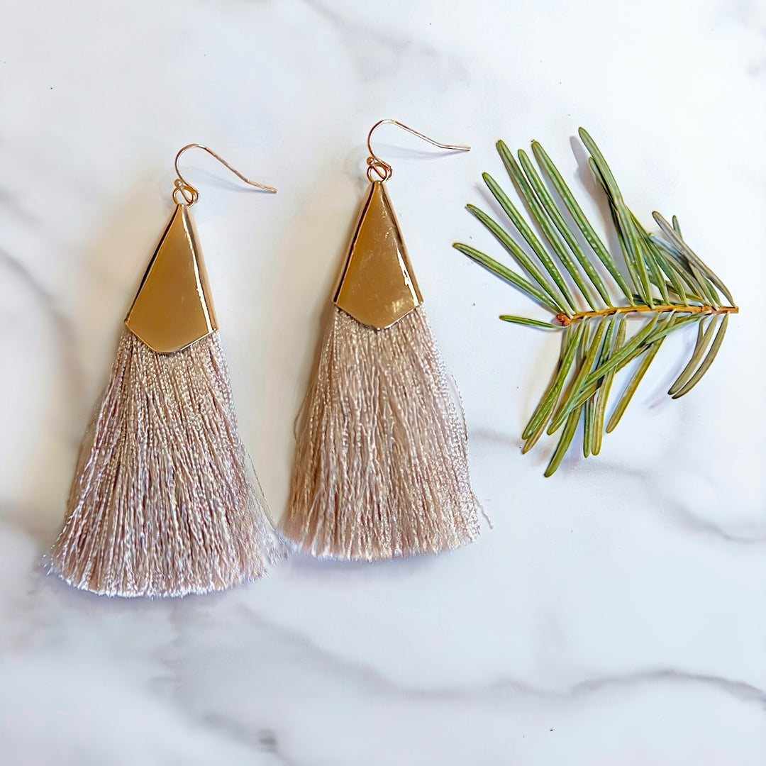 Silk Tassel Earrings | Dangle Fringe Earrings