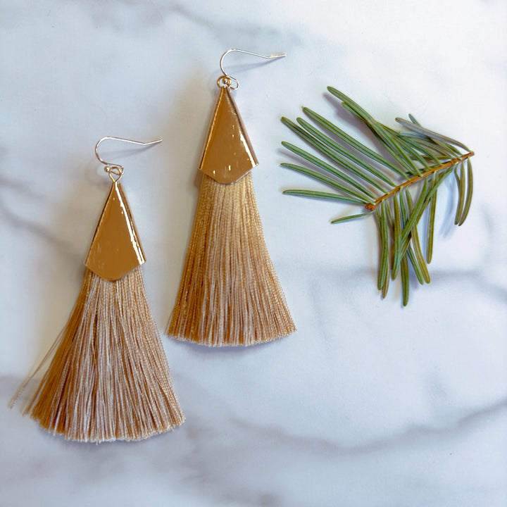 Silk Tassel Earrings | Dangle Fringe Earrings