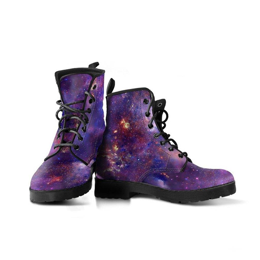 Purple Galaxy Vegan Leather Boots - Manifestie