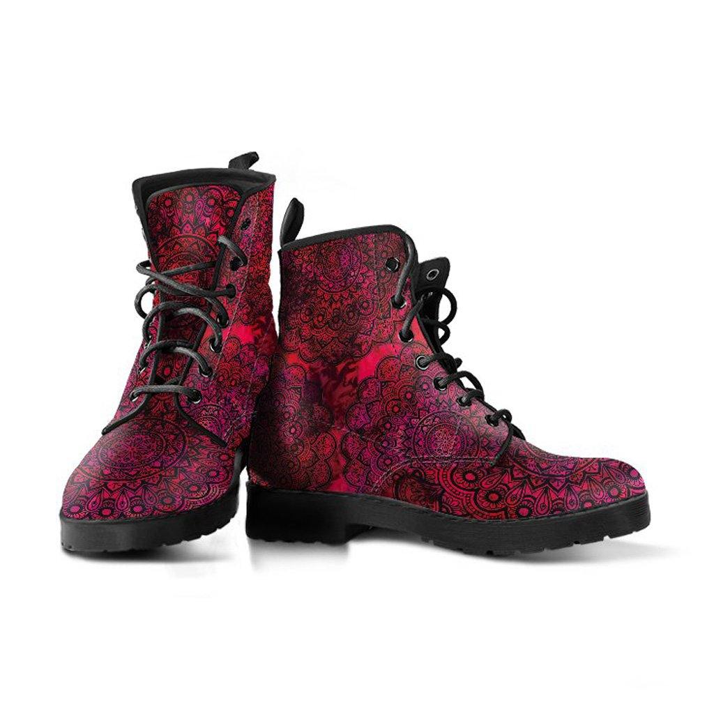 Red Mandala Vegan Leather Boots - Manifestie