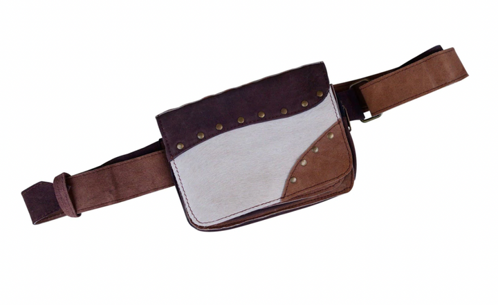 Leather Festival Belt | Brown, 3 pocket | Classic Style