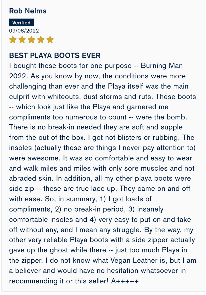 Black Rock Desert Memory Foam Boots | All Season Lace Up Boot | Comfortable Burning Man Boots
