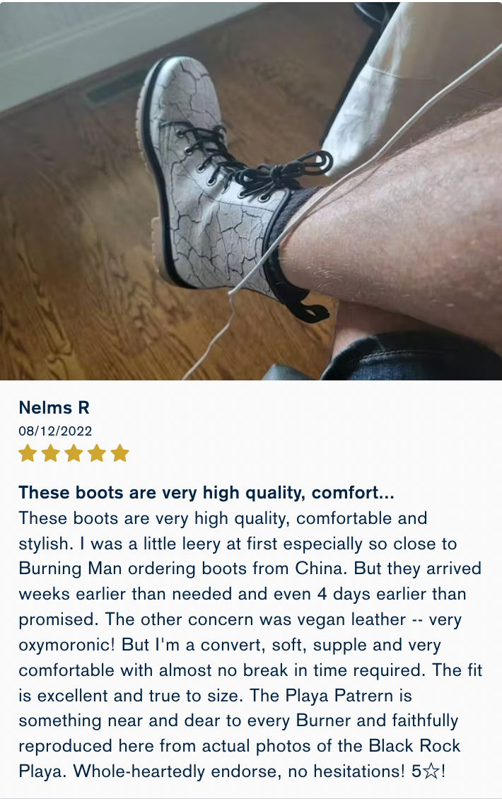 Black Rock Desert Memory Foam Boots | All Season Lace Up Boot | Comfortable Burning Man Boots