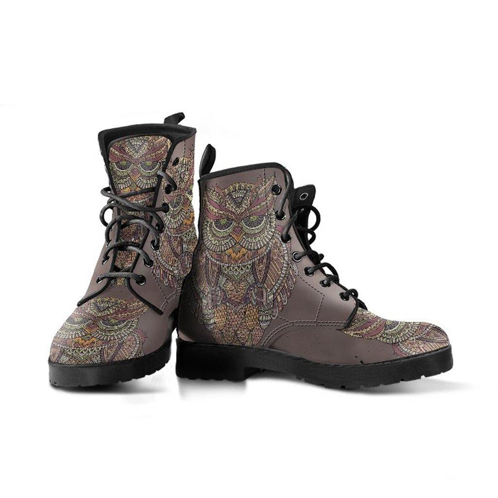 Woodland Owl Women's Leather Boots - Manifestie
