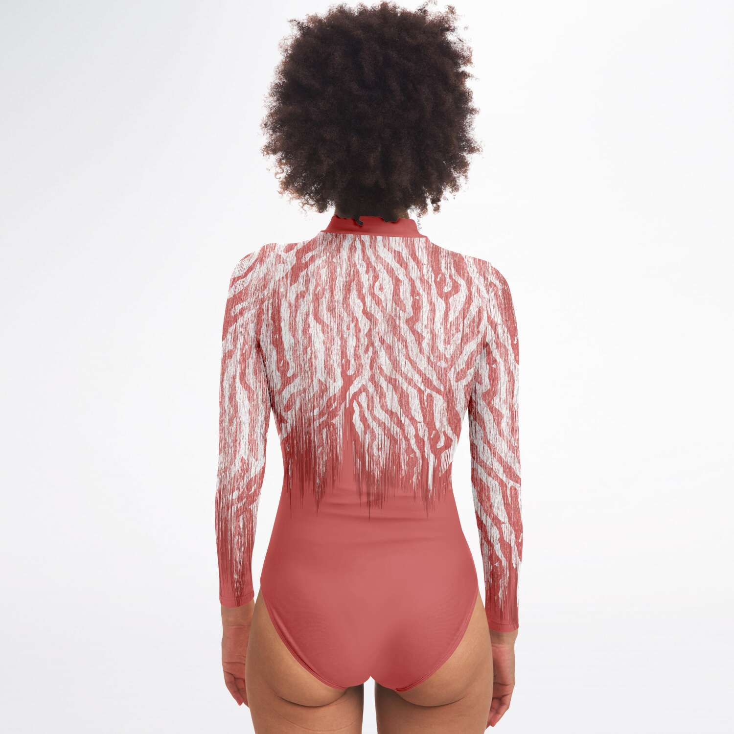 Coral Long Sleeve Swimsuit | One Piece Bodysuit Rash Guard UPF 50+