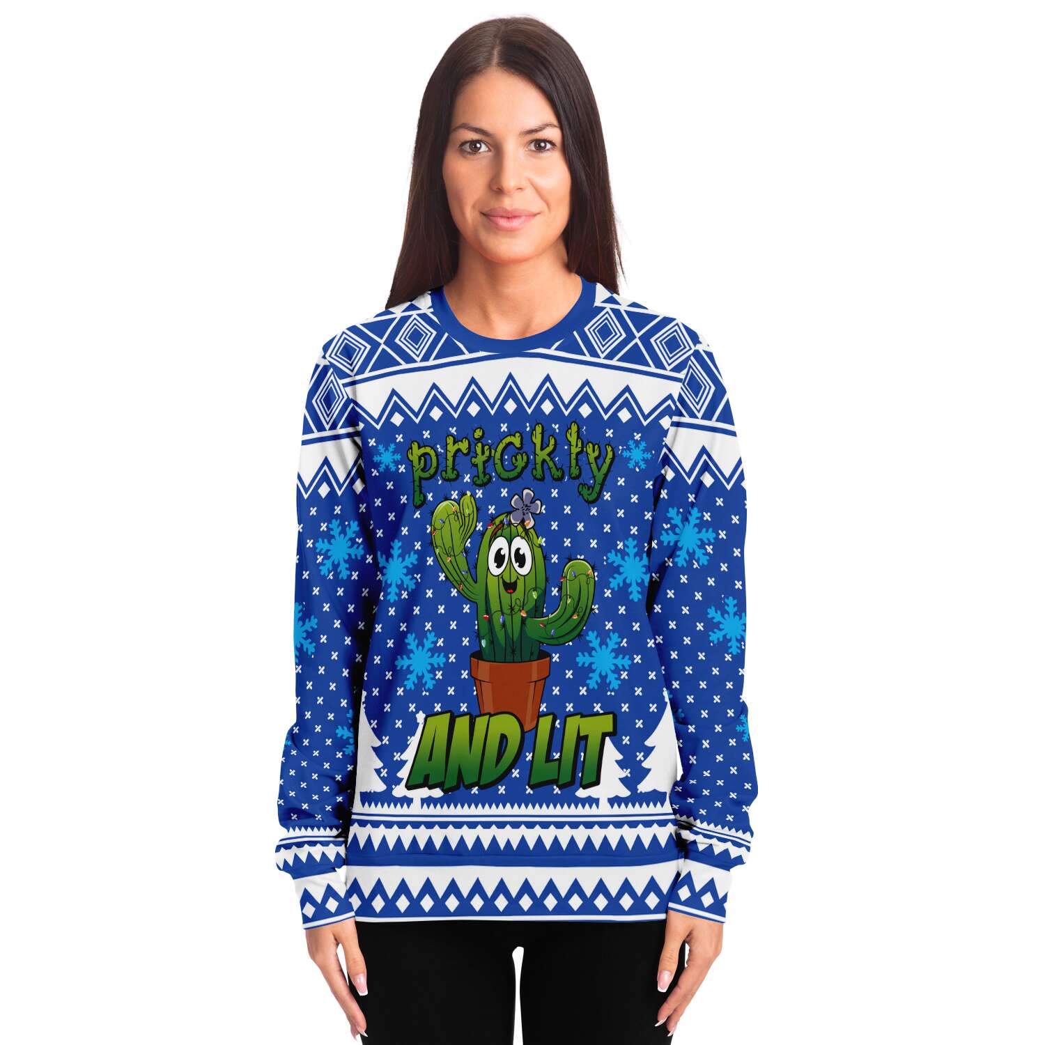 Prickly & Lit Sweatshirt | Unisex Ugly Christmas Sweater, Xmas Sweater, Holiday Sweater, Festive Sweater, Funny Sweater, Funny Party Shirt