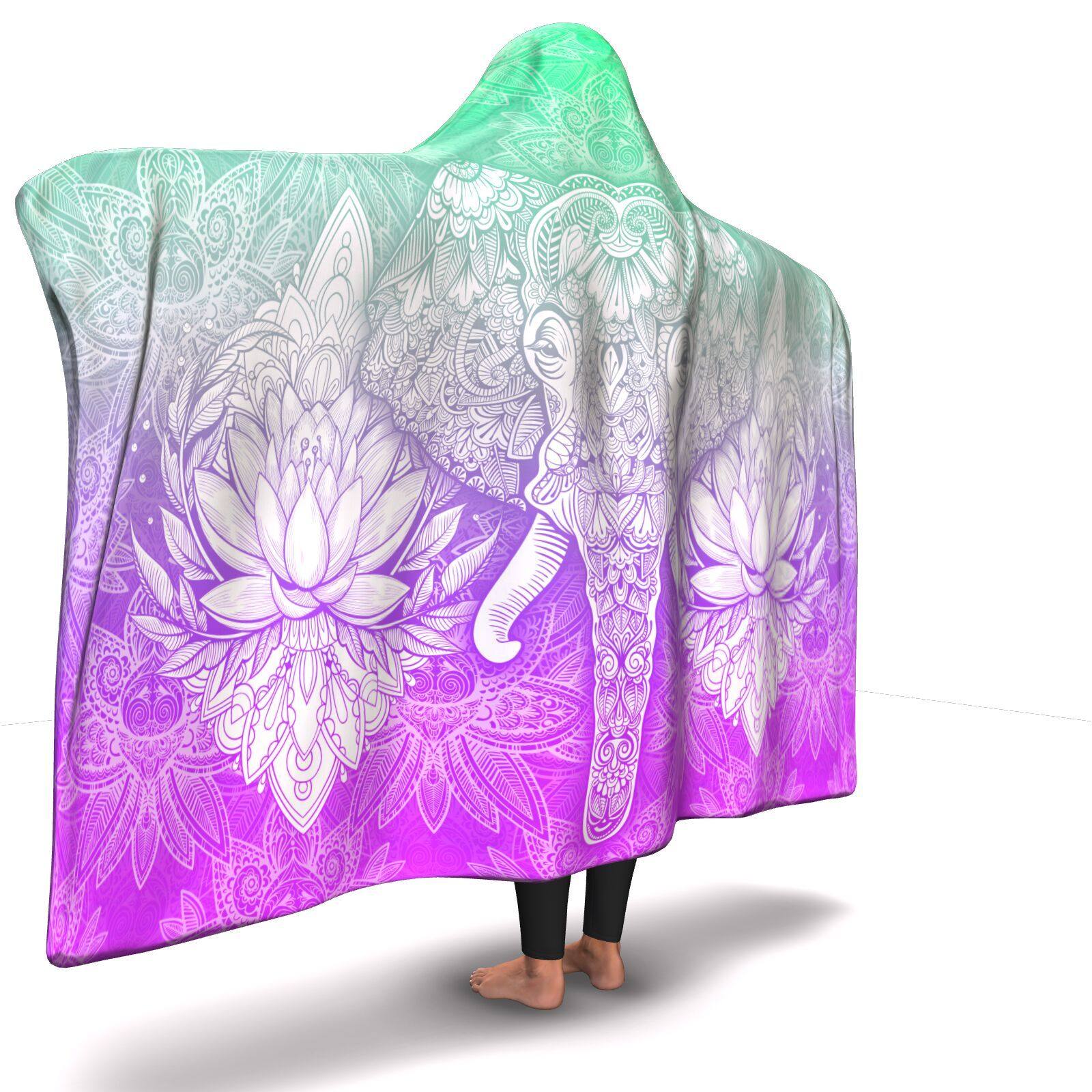 SHERBERT GANESHA PREMIUM HOODED BLANKET with WRIST STRAPS | Plush, Premium Sherpa | Kids, Adult - Manifestie