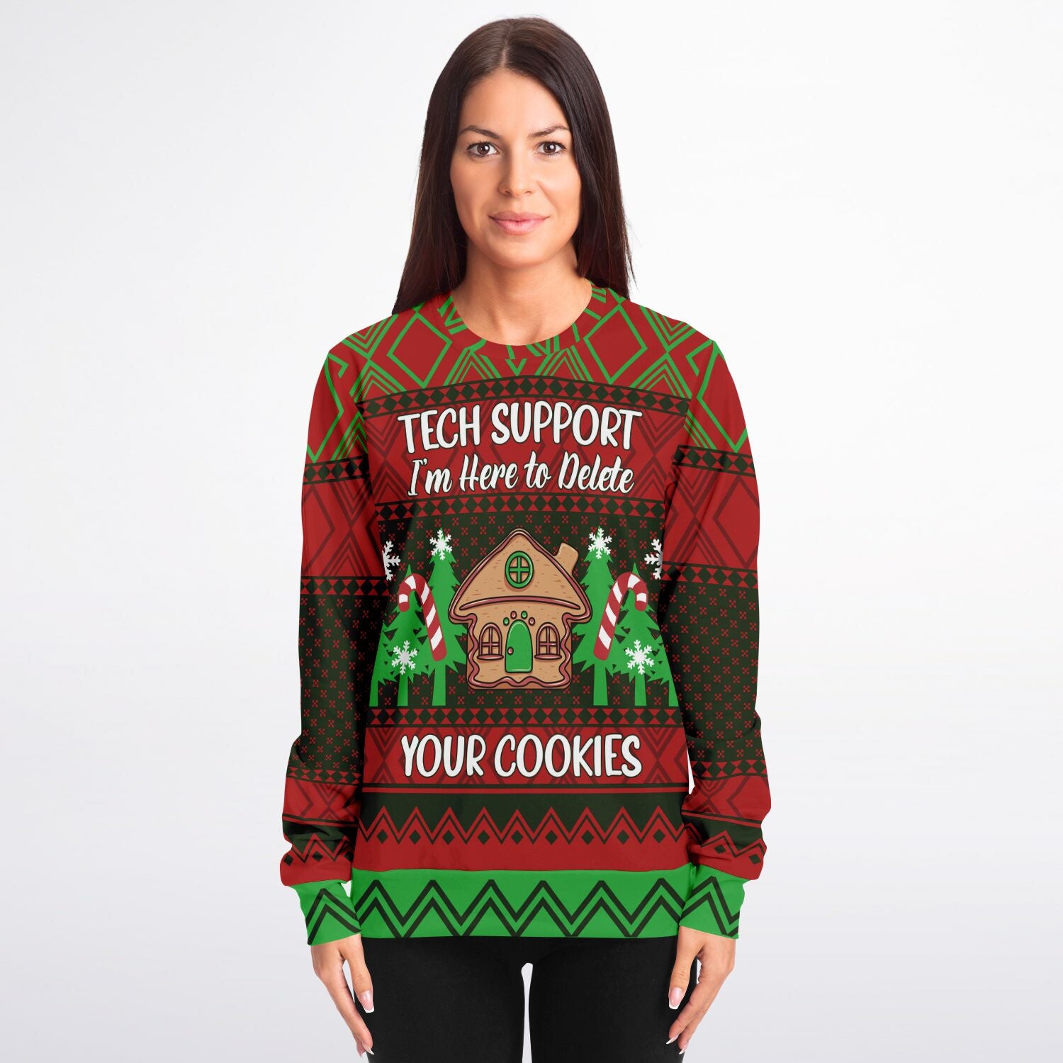 Im Here To Delete Your Cookies Sweatshirt | Unisex Ugly Christmas Sweater, Xmas Sweater, Holiday Sweater, Festive Sweater, Funny Sweater,