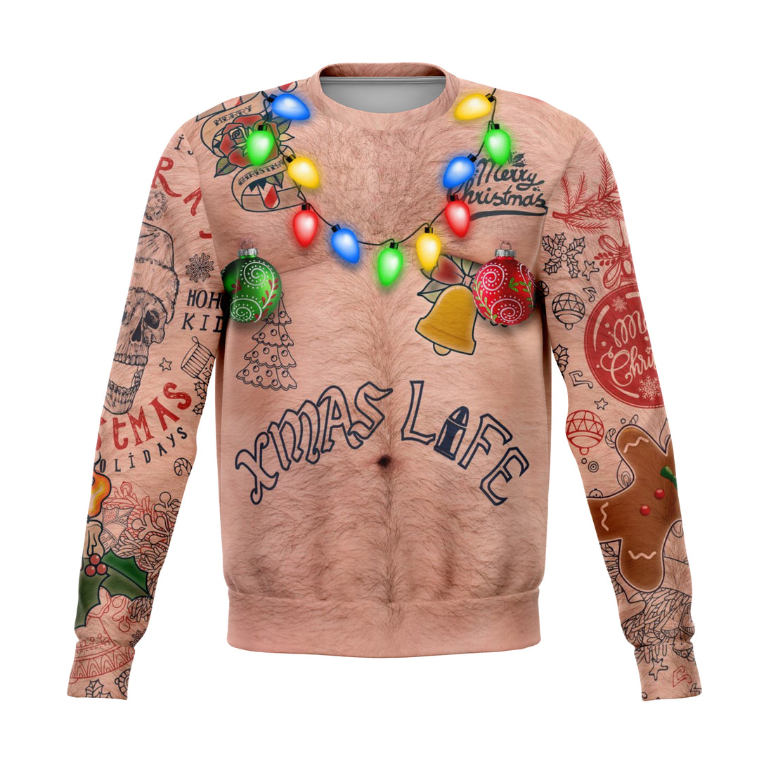 Tacky Ornaments Tattoo Sweatshirt | Unisex Ugly Christmas Sweater, Xmas Sweater, Holiday Sweater, Festive Sweater, Funny Sweater, Funny Party Shirt