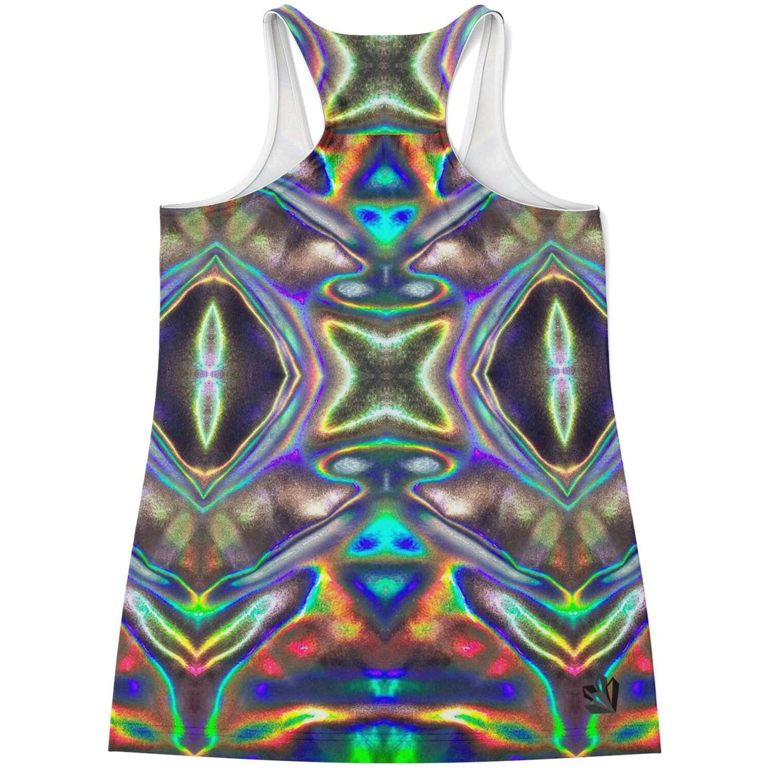 Womens Holographic Print Racerback Tank Top - Manifestie