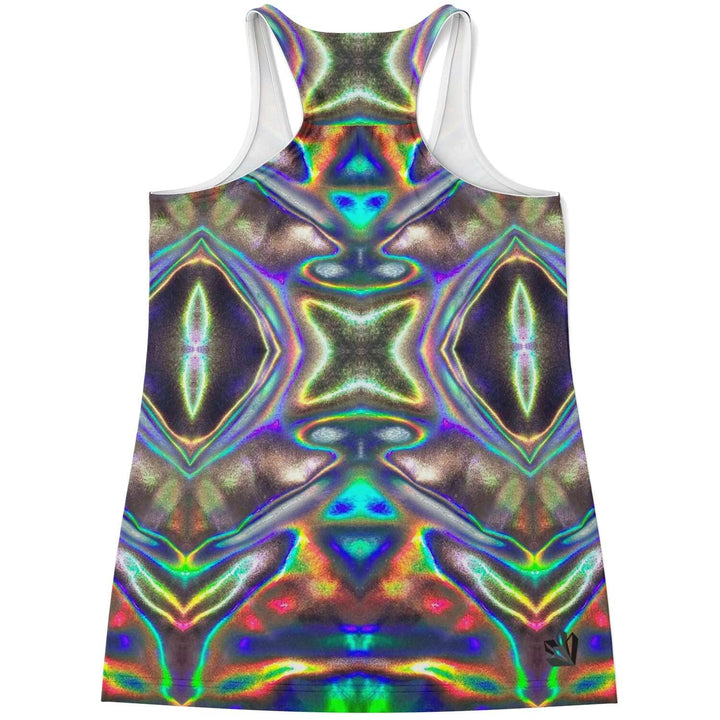 Womens Holographic Print Racerback Tank Top - Manifestie