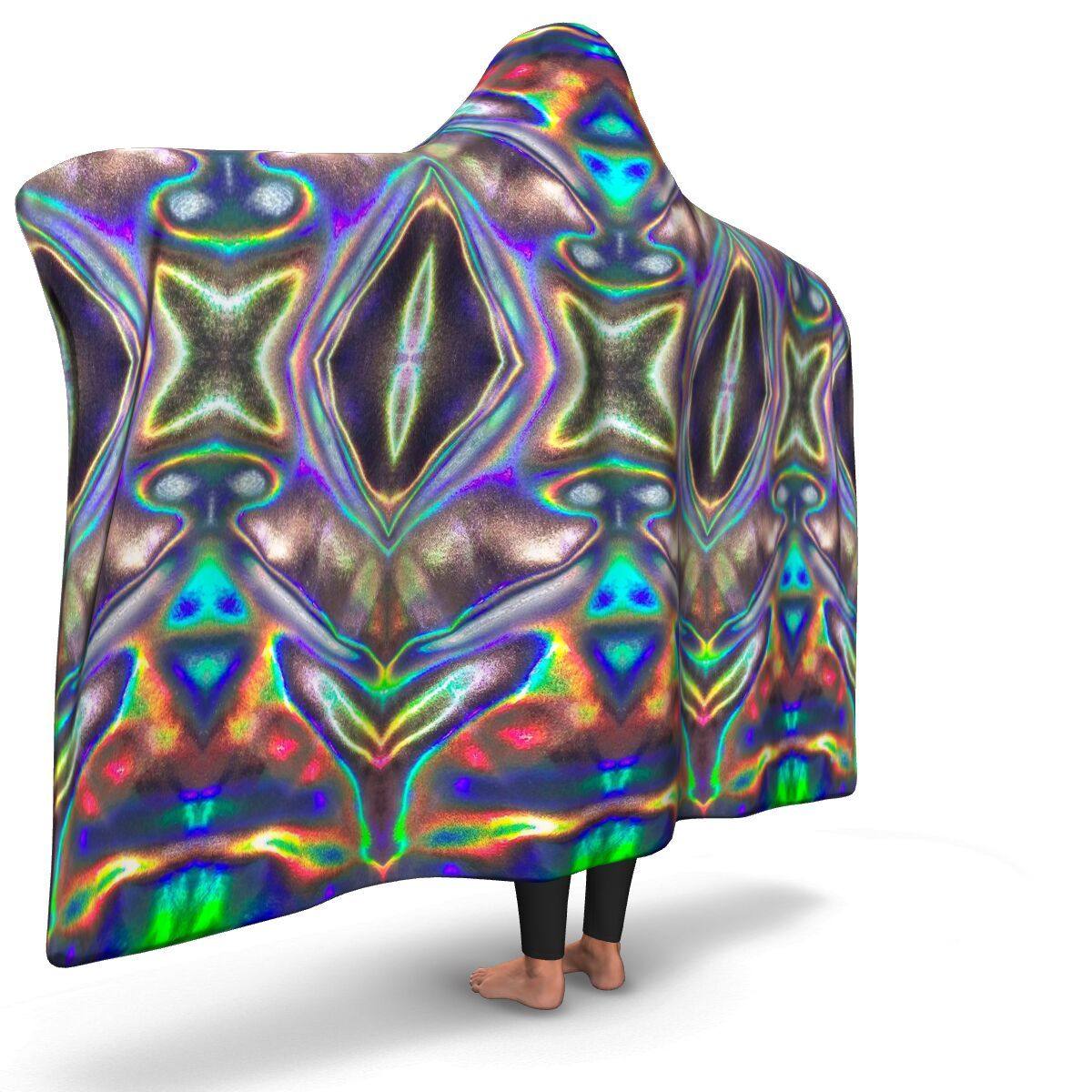 HOLOGRAPHIC PRINT PREMIUM HOODED BLANKET with WRIST STRAPS | Plush, Premium Sherpa | Kids, Adult - Manifestie
