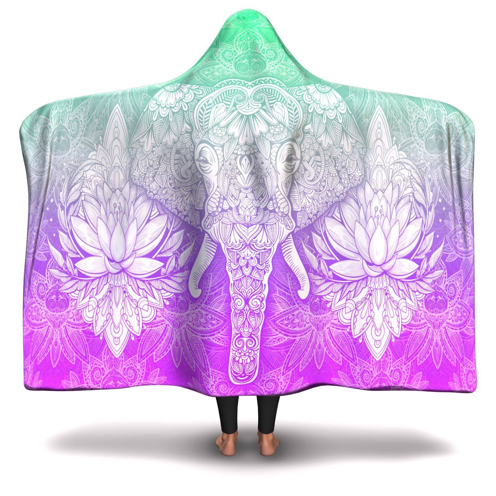 SHERBERT GANESHA PREMIUM HOODED BLANKET with WRIST STRAPS | Plush, Premium Sherpa | Kids, Adult - Manifestie