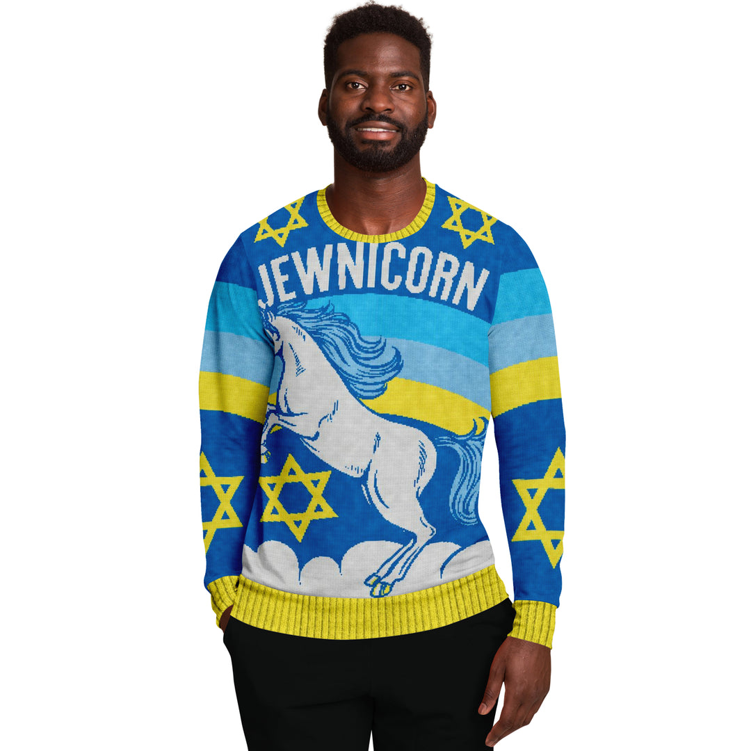 Jewnicorn Hanukkah Sweater, Holiday Sweater, Ugly Festive Sweater, Funny Sweater, Funny Party Shirt