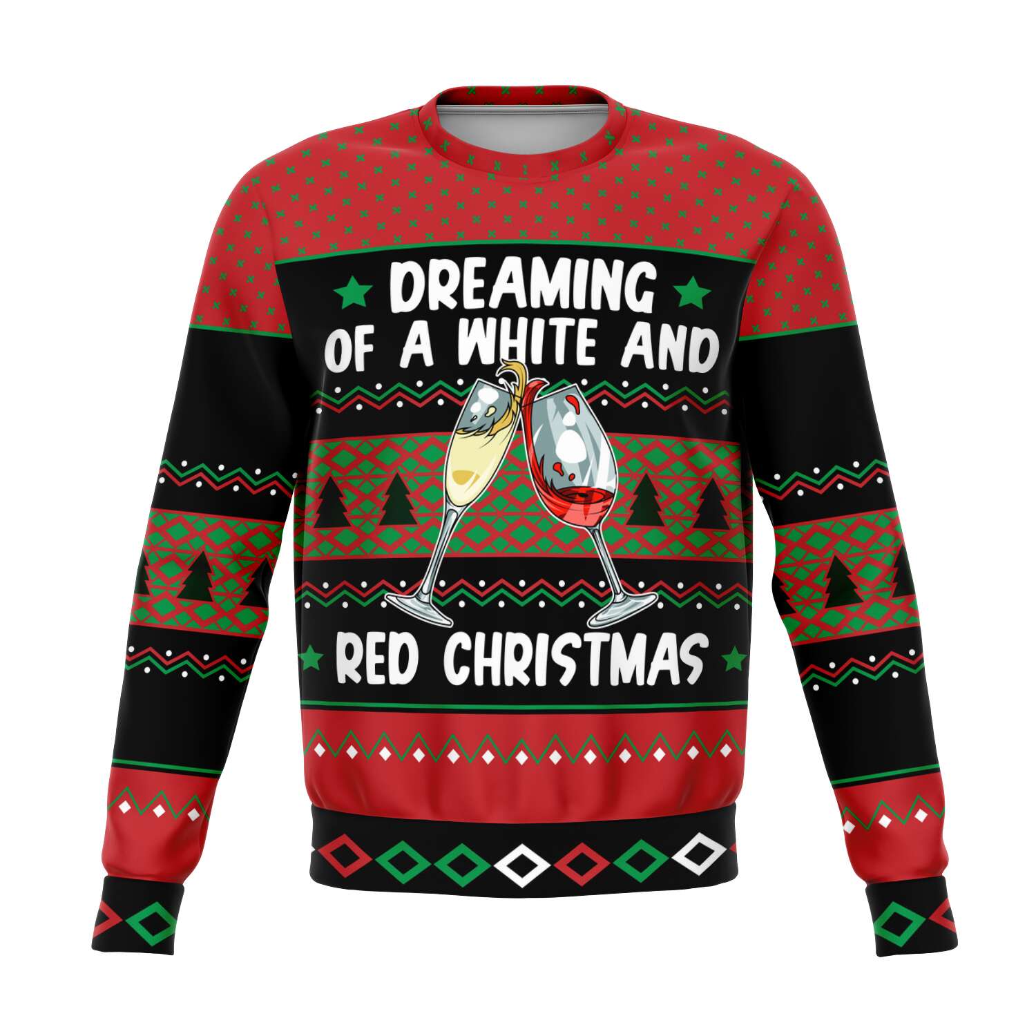 Dreaming of a White and Red Christmas Sweatshirt | Unisex Ugly Christmas Sweater, Xmas Sweater, Holiday Sweater, Festive Sweater, Funny Sweater, Funny Party Shirt